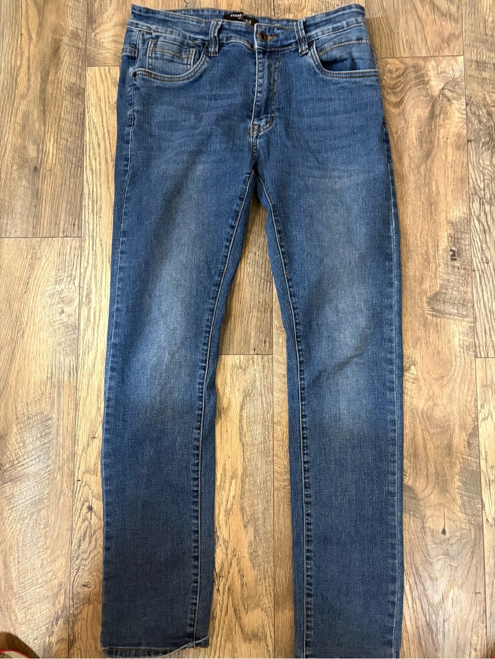 Kenneth Cole Slim Straight Jeans in Blue Wash